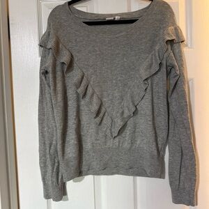GAP Gray Ribbed Crewneck Sweater